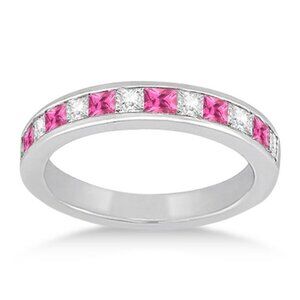 "Attractive 925 Silver Plated Pink Cubic Zirconia Couple Ring, FB16FA1082
